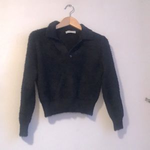 Zara black super soft sweater with collar. Y2K style. Short. Size small. EUC.